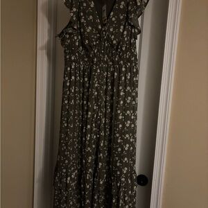 Floral Green Maxi Dress